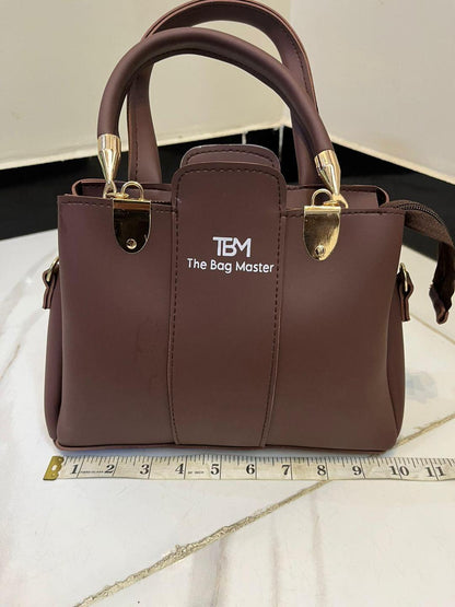 3-Piece Handbag Set with Gold Hardware